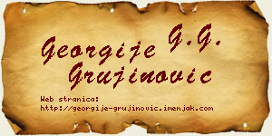 Georgije Grujinović vizit kartica